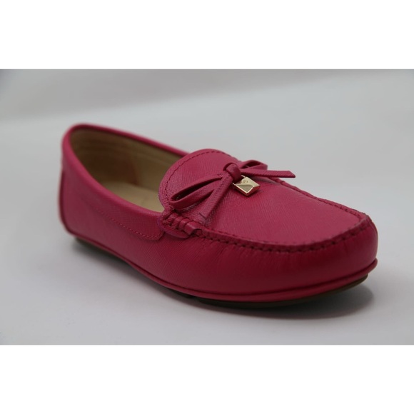 Michael Kors Juliette Pink Leather Driver Moccasins Comfort Shorts - Picture 4 of 7